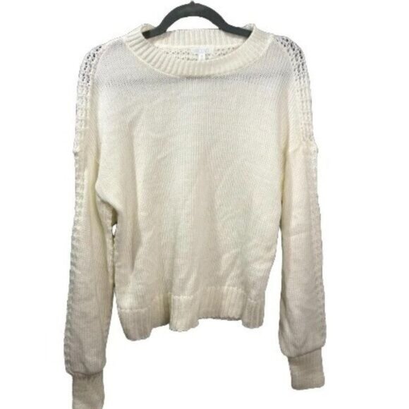 Abound Open Knit Crew neck‎ Pullover Sweater Ivory White XXS NWT - Picture 4 of 10